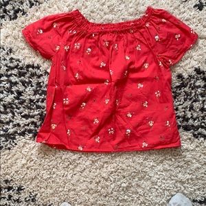 Abercrombie kids off the shoulder red top